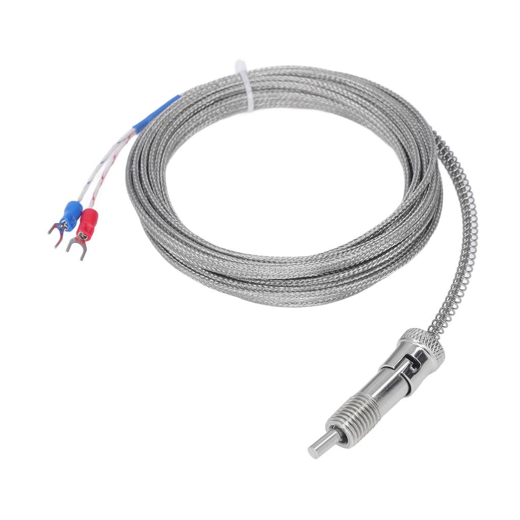 BERM K Type Thermocouple Compression Spring Temperature Gauge Sensor Probe 0‑400 Celsius  M12 5meter