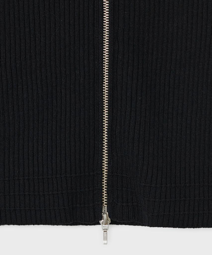 Bellie (W) Raglan Knit Zip-Up - Black