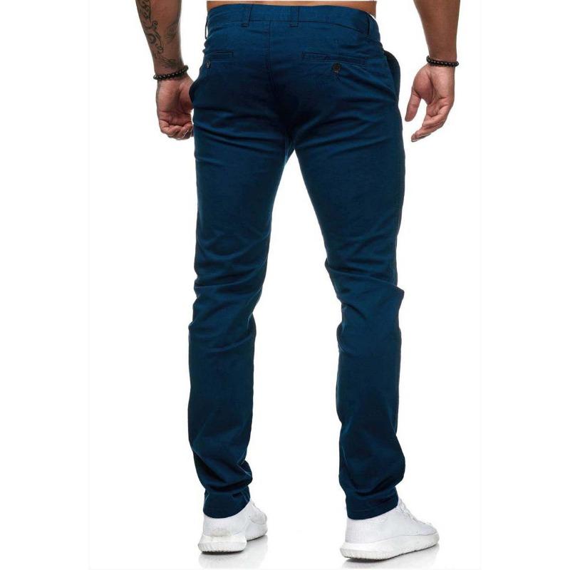 Men European Style Solid Color Loose Casual Long Trousers