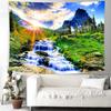 Delur Forest Pathway Tapestry Sunset Tropical Rainforest Nature Tree Tapestry Wall Hanging Sunrise Scenic Natural Green Landscap