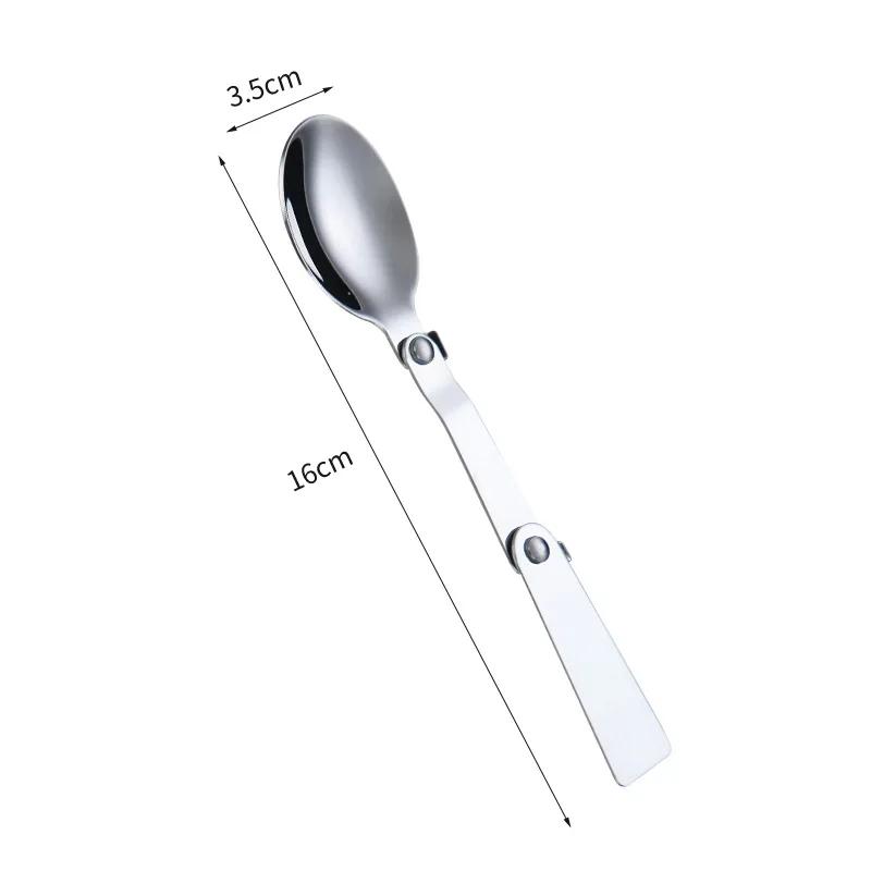 Łyżka lutownicza ze stali nierdzewnej 304 Kreatywna zastawa stołowa Outdoor Portable Three-Fold Spoon Fork Travel Folding Spoon Storage Box