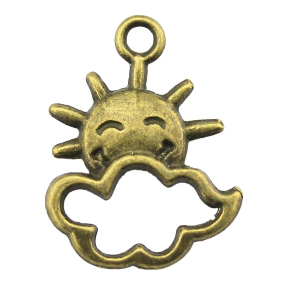 Sun And Moon Face Charms Multi Color Alloy Pendants For Celestial Themed Jewelry