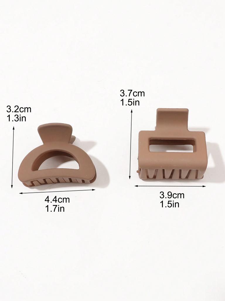 10Pcs Matte Semicircle Rectangle Hair Claw Clips for Women Girl for Thin Medium Hair,Nonslip Jaw Clips (Beige,Khaki,Brown,Black)