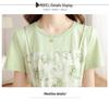 Mint Mambo Green Floral Two-Piece French Style Slim Waist Summer Dress