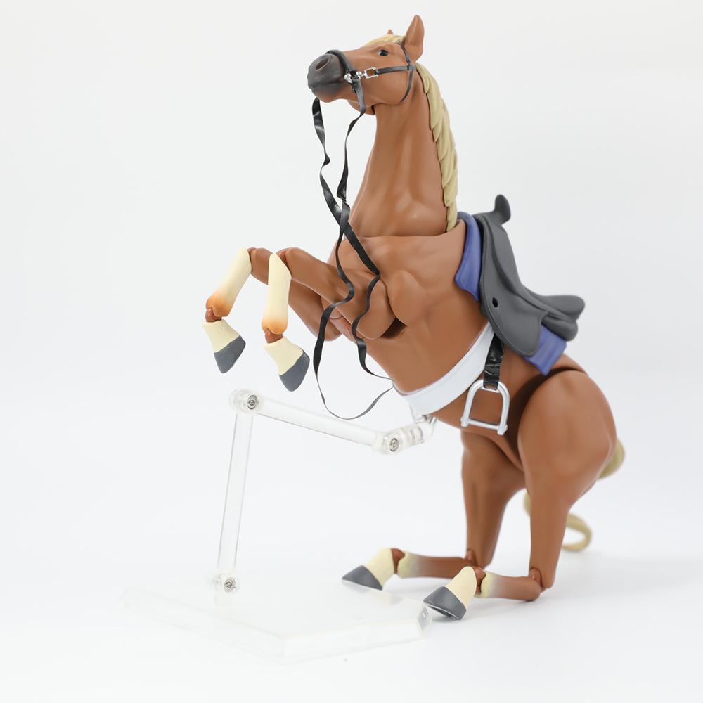 Movable Animal Figma Horse Model and Rider Figurine for Painting Simulation