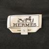 HERMES [Excellent Condition/Domestically Manufactured/Made in 2014] Nylon/Sweatshirt Zip-Up Hoodie Jacket L Gray / blackUsed