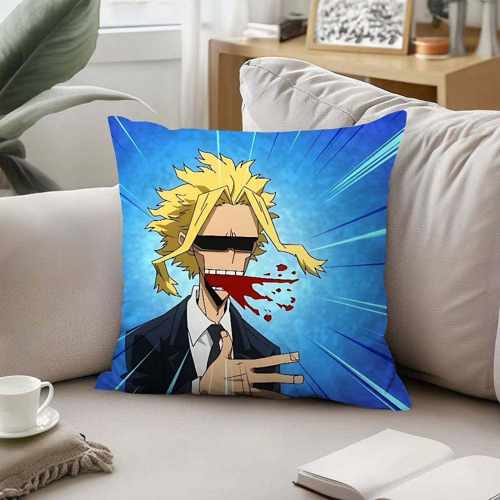 Cartoon Character All Might Throw Pillow Covers Pattern Cushion Cover Suitable For Sofa Bedroom Car Pillow Cover