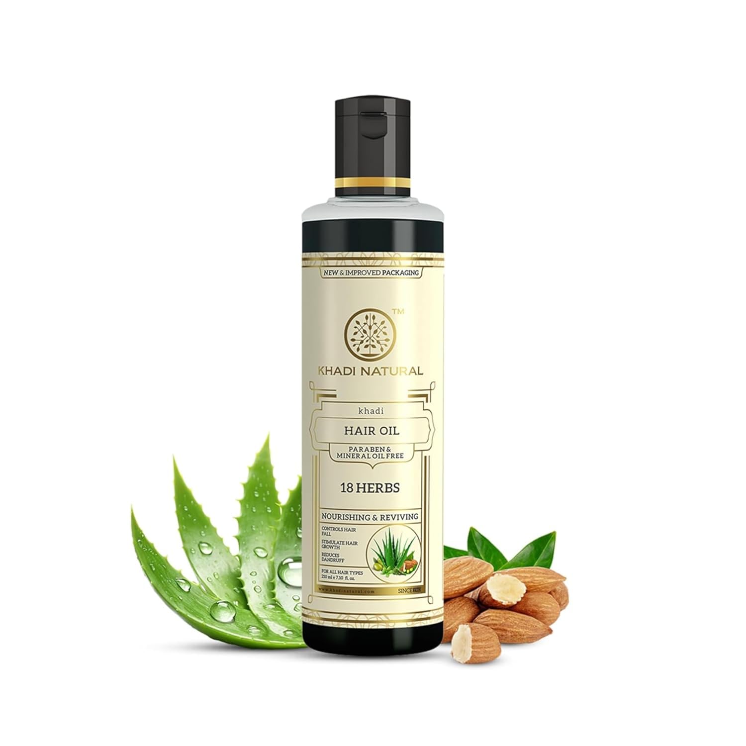 

Khadi Natural Ayurvedic 18 Herbs Hair Oil For Dry Scalp Care And Hair Strength Suitable For All Hair Types 210 ml