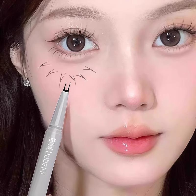 

Lower Eyelash Double-clawed Eyeliner Liquid Pen Slender Reclining Eyelid Outlining Two-pronged Eyebrow Pencil 1pc сірий/коричневий