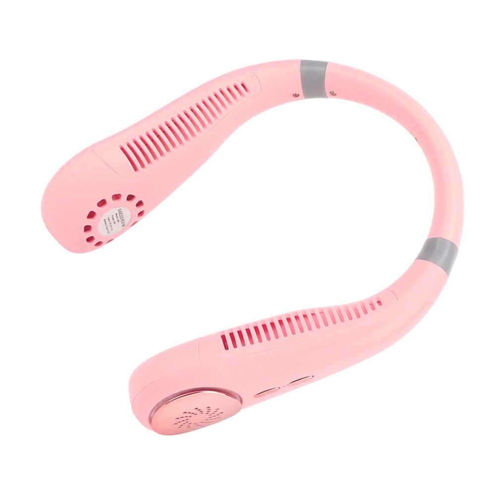 Silent & Portable Bladeless Neck Fan, Rechargeable & Efficient, for Men & Women, Perfect for Hot Weather Activities (Pink)