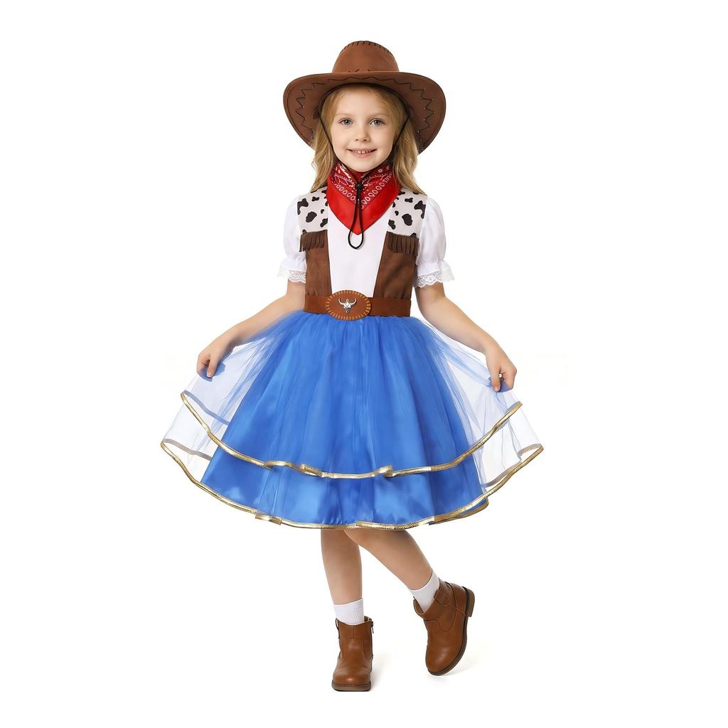 Children's Western Cowboy Costume Halloween Cowboy Outfit Set for Party Performances and Cosplay