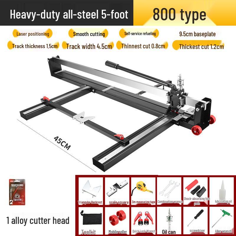 Yüksek Hassasiyetli Lazerli Fayans Kesici - Tamamı Çelik, Yer Karoları için Manuel İtmeli Bıçak, 1600-1800