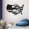 1pc USA Patriotic Metal Wall Art Sculpture, Weather Resistant Iron Indoor Outdoor Decor, Year Round Patriotic Gift