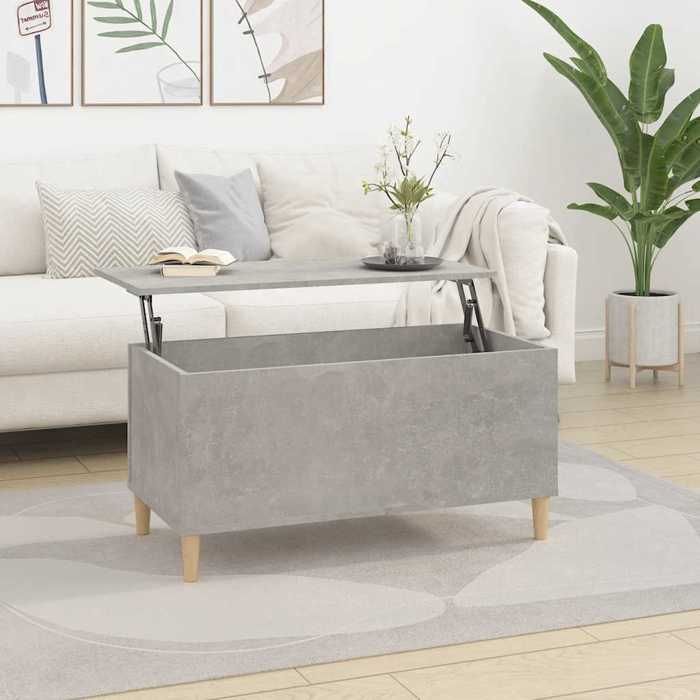 819584 vidaXL Table basse Gris béton 90x44,5x45 cm Bois d'ingénierie