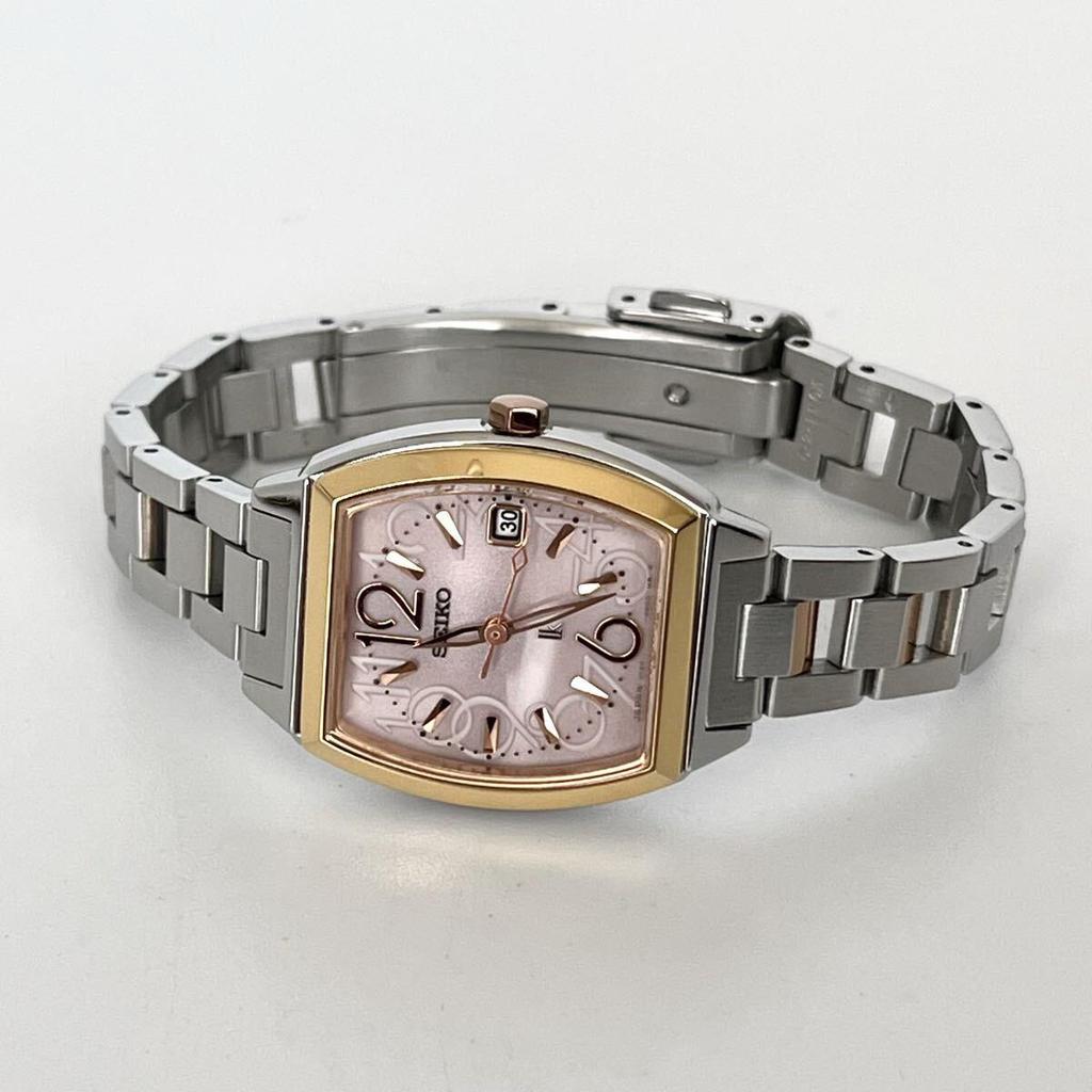 Used [In operation] Polished SEIKO LUKIA women's watch solar good condition pink dial gold s2397