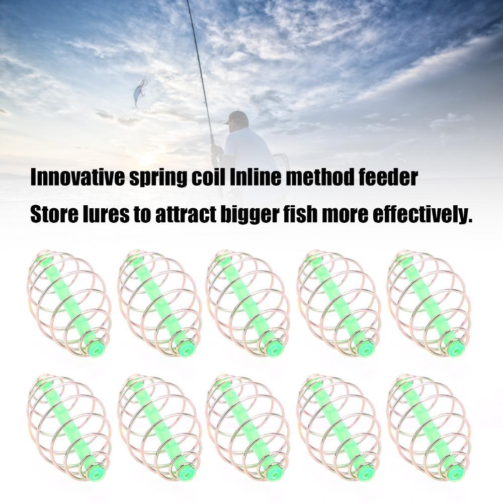 10PCS Metal Fishing Feeder Lightweight Bait Thrower Portable Carp Fishing Feeder  Fishing Tackle