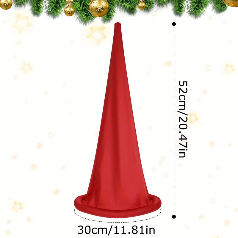 1PC Christmas Hat Fun Solid Color Holiday Surprises Comfortable Playful Polyester Stage Performances Dwarf Shaped Atmosphere