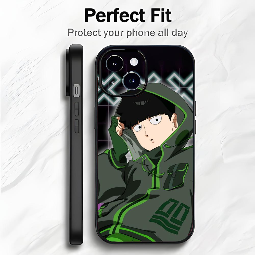 Anime M-Mob Psycho 100 Shigeo Kageyama Phone Case Phone Case Soft Packaging Lightweight For iPhone17 16 15 14 13ProMax