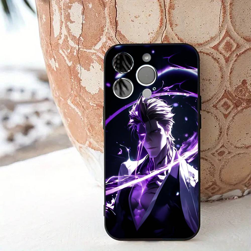 1pc Anime A-Aizen SousukeS B-BLEACH Phone Case Silicone Soft For IPhone 16 15 14 13 12 11 X XR Plus Pro Max Plus