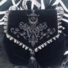 Zaino in velluto Harajuku scuro Zaino da donna con ricamo magico gotico Stile punk nero Zaino da donna Borse da viaggio Borsa a tracolla