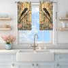 2 Pieces of Retro Flower and Bird Painting Curtains Suitable for Family and Friends   Sunshade and Privacy Protection Curtains