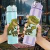 1PC Big Dinosaur Small Dino Art 750ml Color Plastic Sports Water Bottle Leakproof Flip Straw Lid Suitable for Sports Office Home Use