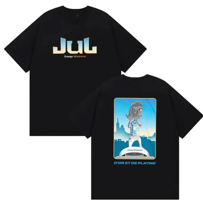 

Jul Orange Velodrome D or Et De Platine Alien Graphic T-Shirt Men Women French Rapper Cotton Streetwear Tops S разноцветный