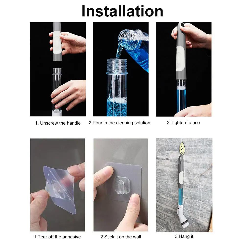 Electric Cleaning Brush Waterproof Cleaner Wireless Charging Clean Bathroom Kitchen Cleaning Tools Set