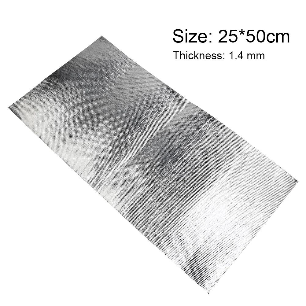 25x50Cm Car Heat Protection Film R Car Heat Sound Insulation Mat Auto Heat Shield Insulation Engine Film Wrap
