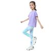 Girls' Summer Sports Set: High-Waisted Flared Pants and Sun Protection Short Sleeve for Parent-Child Yoga