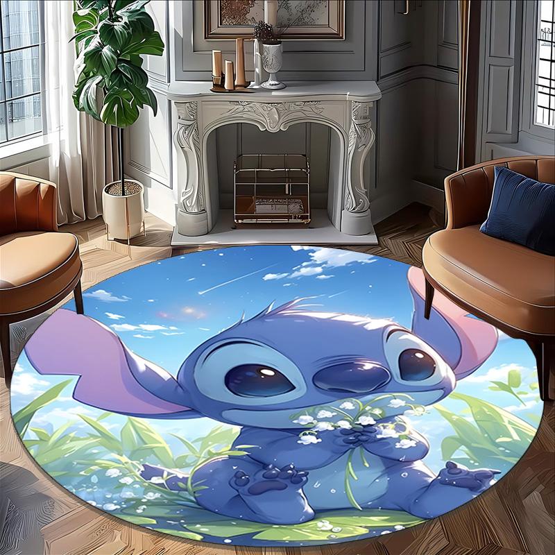 1pc S-Stitch10 Carpet, Round Rug, Comfortable, Suitable for Entryways, Living Rooms, Office, And Bedrooms, Christmas Decoration