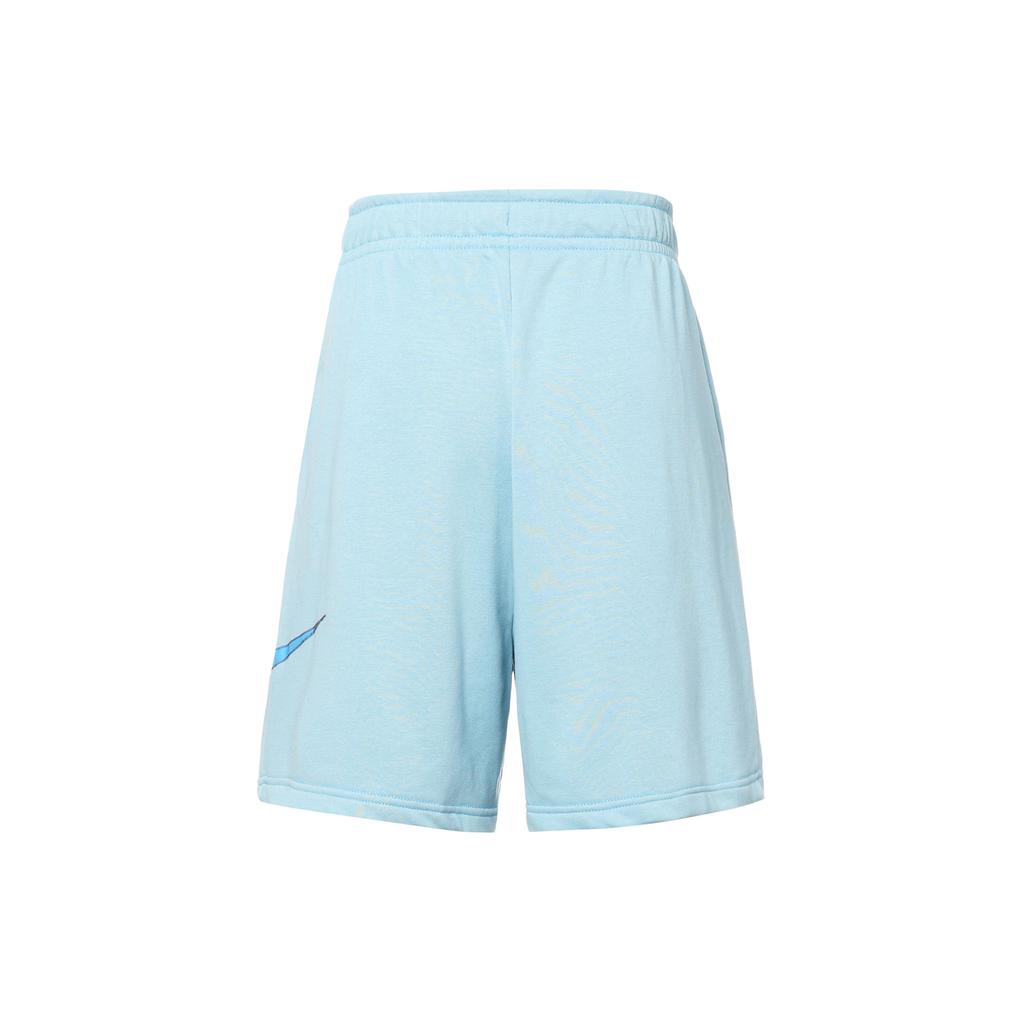 Nike Sportswear Swoosh Logo Knitted Patch High-Waisted Straight-Leg Casual Shorts Women Shorts Old-Blue DM6750-494