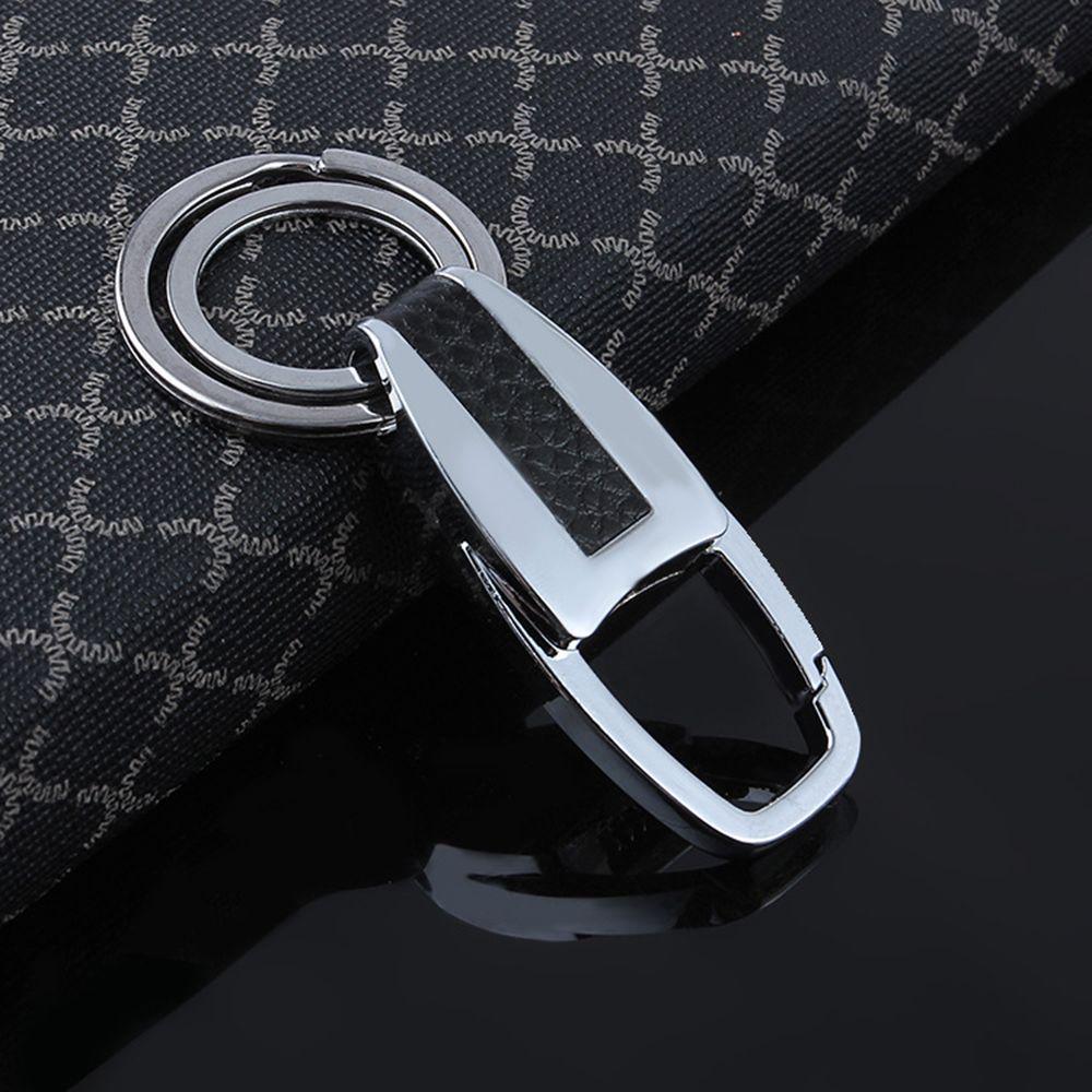 Buy Fashion Leather Double Ring Holder Keychain Car Key Chain Keyfob ...