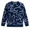 Women's Casual Round Neck Printed Pullover Long-sleeved Hooded Sweatshirt Top