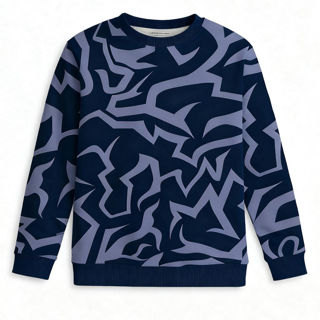 Women's Casual Round Neck Printed Pullover Long-sleeved Hooded Sweatshirt Top
