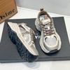 2024 Winter Women's Shoes Warm and Velvet Leather Dad Shoes Heightened Platform and Cotton Sports and Leisure Shoes Mesh Single Shoes