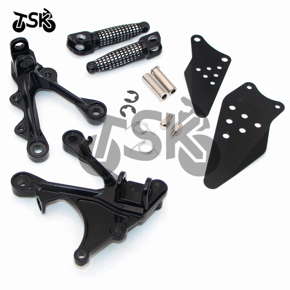 For KAWASAKI ZX 636 2005 2006 ZX 6R 2005 2006 2007 2008 Silver Front Footrests Foot pegs Fit New чёрный