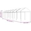 VidaXL Belvedere with White Roof 15.61x2.28x2.69 M Polyethylene, Party Tent, Marquee, Awning Shelter, Pavilion, Tent 3155507