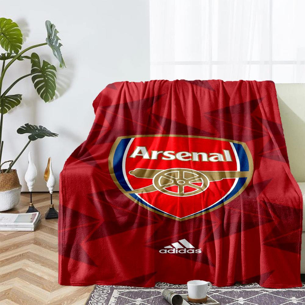 Coperta stampata a tema Arsenal Football Club - Perfetta per divano, letto, viaggi e uso all'aperto | Lavabile in lavatrice, accogliente e resistente.