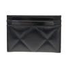 CHANEL 19 Bag Metal-embellished diamond quilting Lambskin leather Cardholder wallet Women's style Black