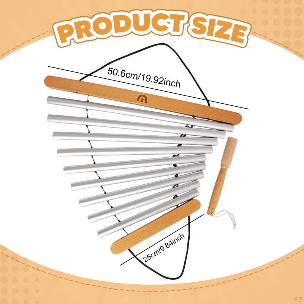 9 Tone Handy Chime with Mallet Pounding Toys Motor Skills Swinging Chimes Musical Toy for Preschool