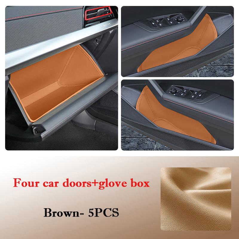 For Volkswagen Lavida 2018-2026 Car Door Slot Storage Box Leather Protective Pad Cover Glove Box Storage Barrel Interior Storage
