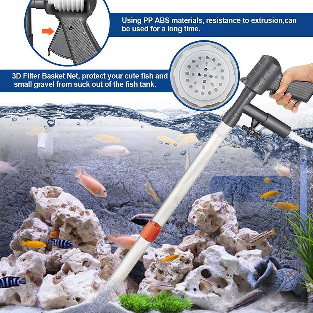 Pneumatic Aquarium Sand Washer & Water Changer with Thermometer