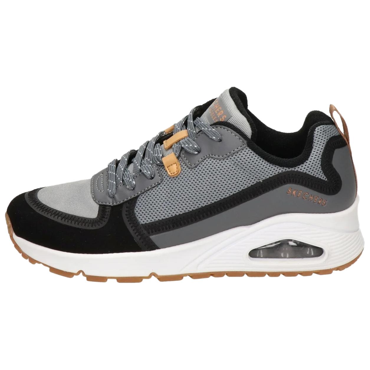 Skechers Uno Comfortable Versatile Low-Top Casual Shoes Women sneaker Gray 155356-BKGY 35