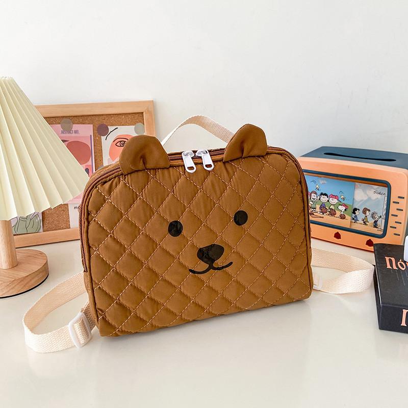 Cute And Colorful Animal Printed Soft Childrens Backpack Perfect For Preschool Kids коричневый