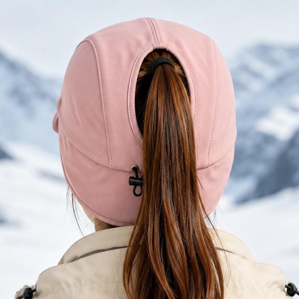 Adjustable Snapback Ear Flap Baseball Cap Thickened Fleece Winter Sports Hat