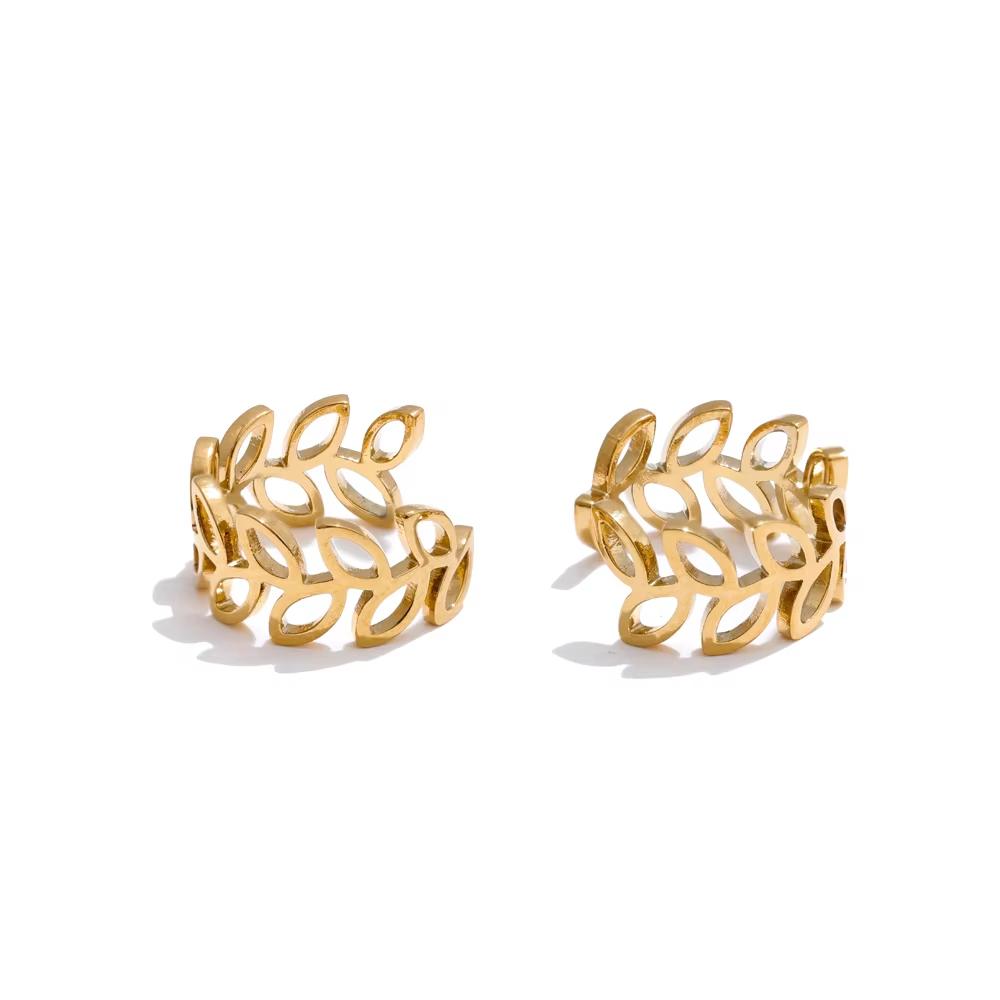 

Yhpup 316L Stainless Steel Smooth Metal Geometric Ear Clip Earrings Waterproof Texture Adjustable Ear Bone Minimalist Jewelry