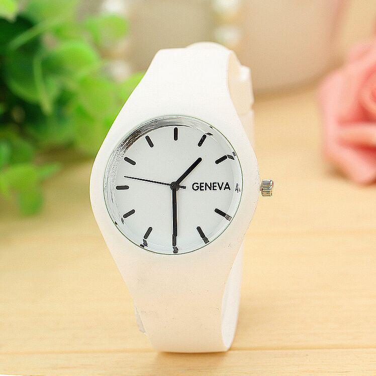 Women's Ultra-Thin Silicone Fashion Watch, Quartz Movement, Candy Color, Geneva Design