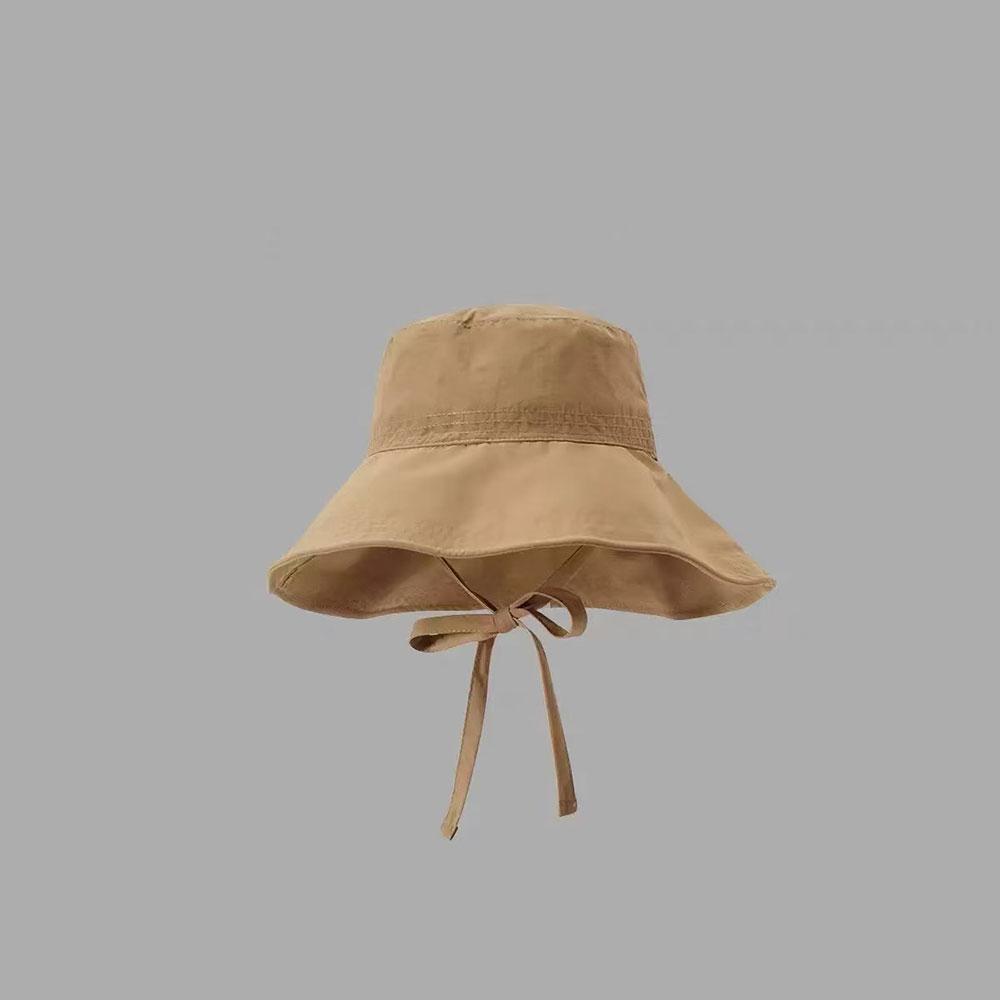 Simple Solid Color Sunscreen Bucket Hat Summer Breathable Adjustable Fisherman Hat For Women Outdoor Travel Wide Brim Sun Hat