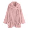 Women's Fashion Solid Color Casual Loose-fitting Fleece Collared  Sleeve Cardigan Jacket